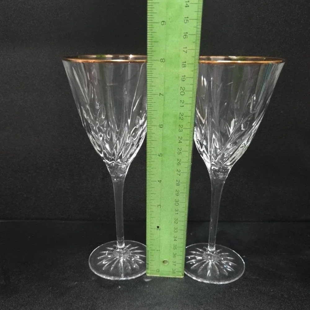 Cristal d'Arques Cassandra Wine Glasses, Set of‎ 2, Vintage Crystal Stemware